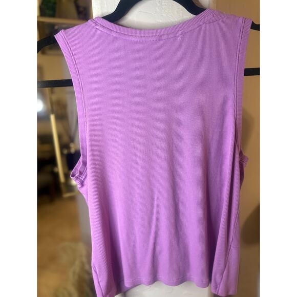 All in Motion Orchid Purple Ribbed Twist Front Cropped Tank Small 2-6 - Picture 4 of 4